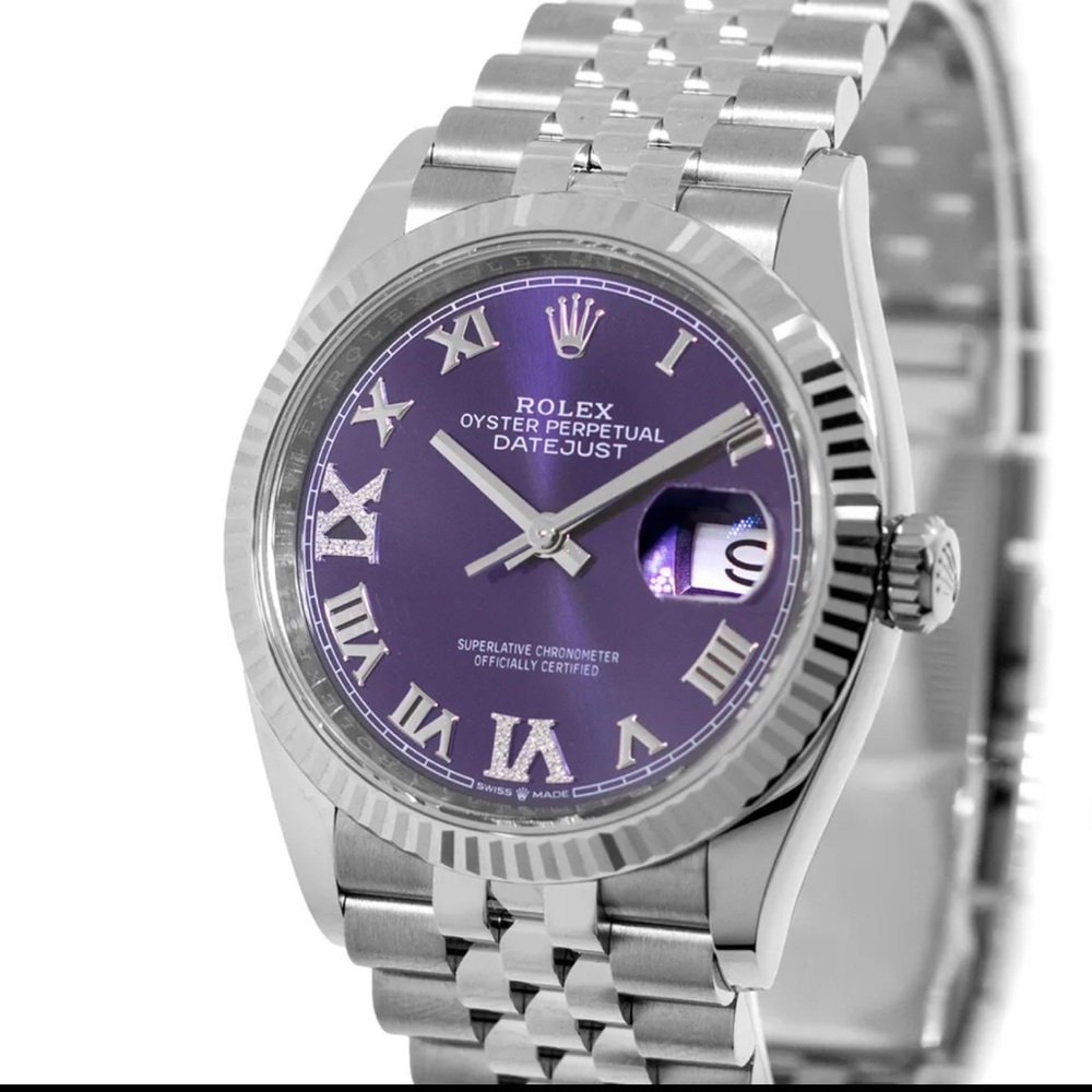 Rolex Datejust 36MM White Gold Bezel, purplish gray dial gently loved. - Picture 2 of 10